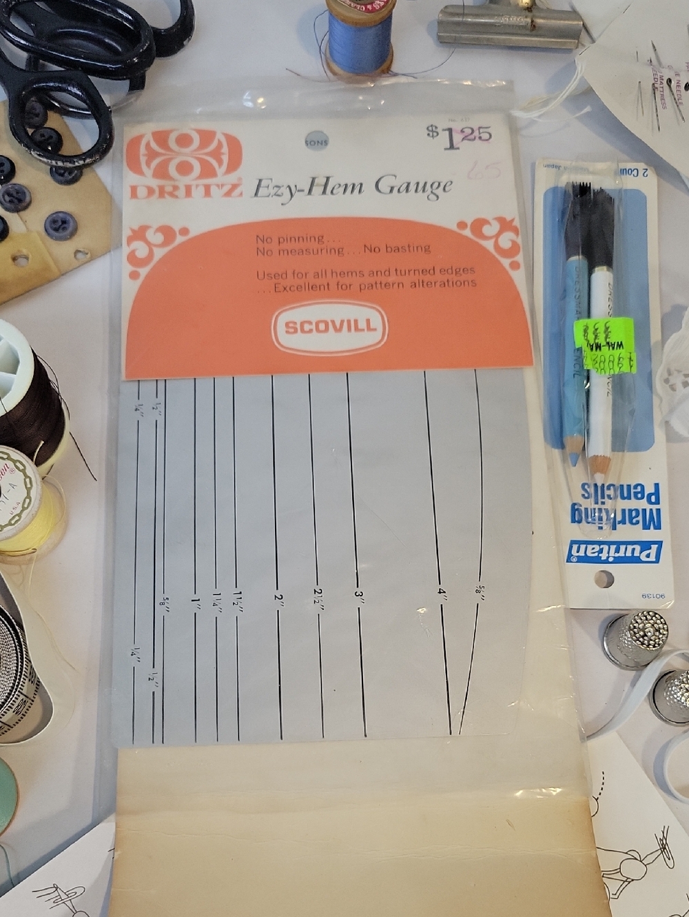 Sewing Notions Lot with Thread Spools & Scissors - Multi - Picture 12 of 17